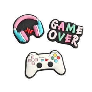 Game Over Gaming 3 PC Croc Charm Set